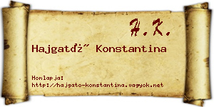 Hajgató Konstantina névjegykártya